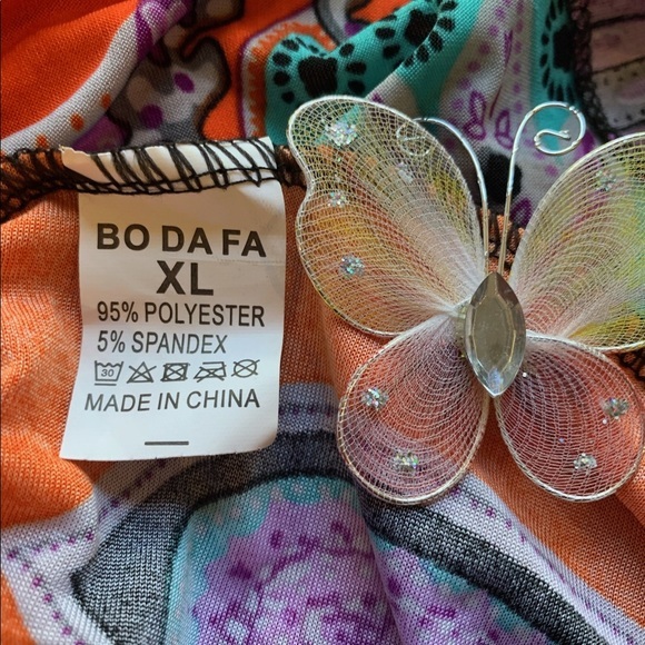 Long Maxi Paisley Print Short Sleeve Column Stretch Dress Women's Size XL - Picture 8 of 8